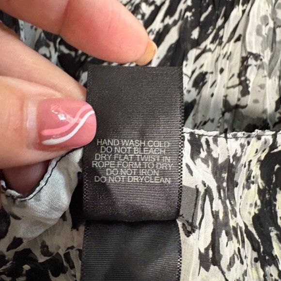 Bisou Bisou Beaded Tunic Womens Size XL Black White Sheer Scoop Neck Top NEW - Picture 7 of 9